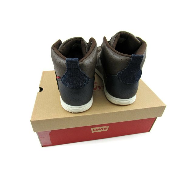 Levi's Gilles Millstone 2 Tone Brown/Navy Boys High Top Sneakers Size 6 M New - Picture 5 of 8
